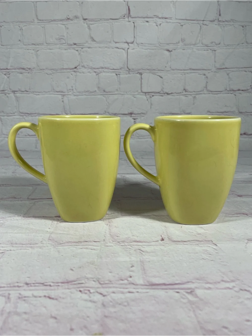 IKEA 365+ Susan Pryke Yellow 10oz Stoneware Mugs Portugal Set of 2